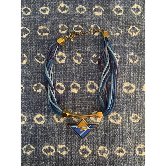 Michaela Frey Enamel Medallion Necklace // Vintage 1980s Avant Garde Jewelry - Picture 3 of 9